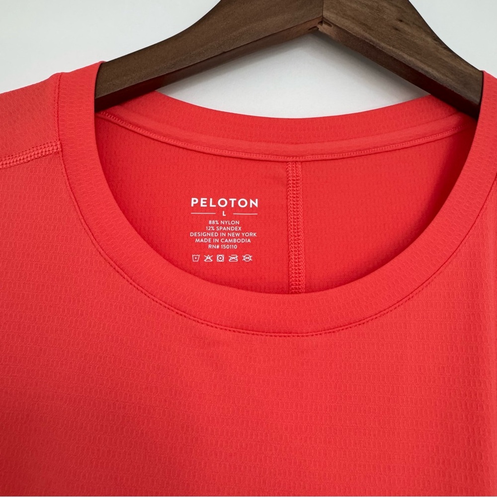 Men’s Large Peloton Orange Coral Sleeveless Workout Tank Top Active Gym Athletic - Picture 6 of 8